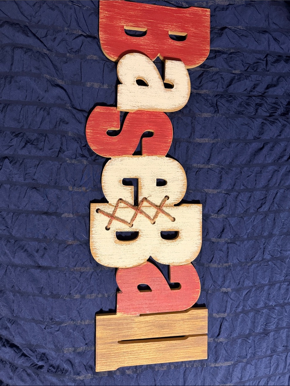 Rustic Red and Cream 'Baseball' Wooden Wall Decor